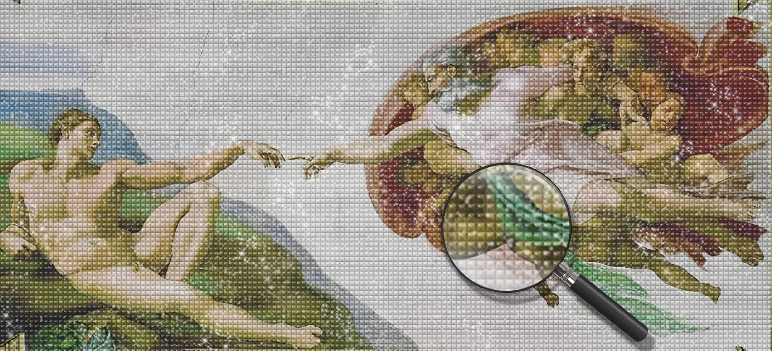 Michelangelo, Die Erschaffung Adams Diamond Painting