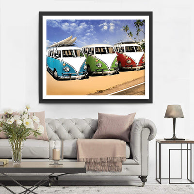 Minibus am Strand Diamond Painting