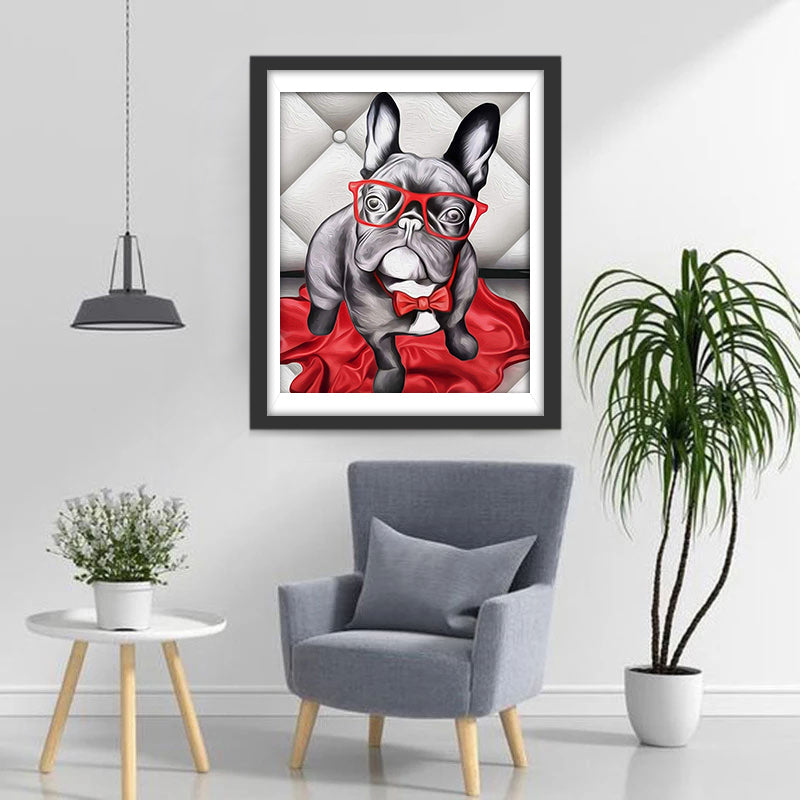 Modischer Bulldog Diamond Painting