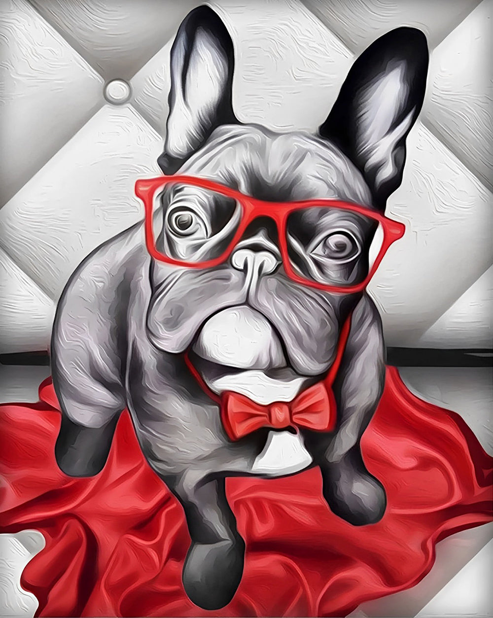 Modischer Bulldog Diamond Painting