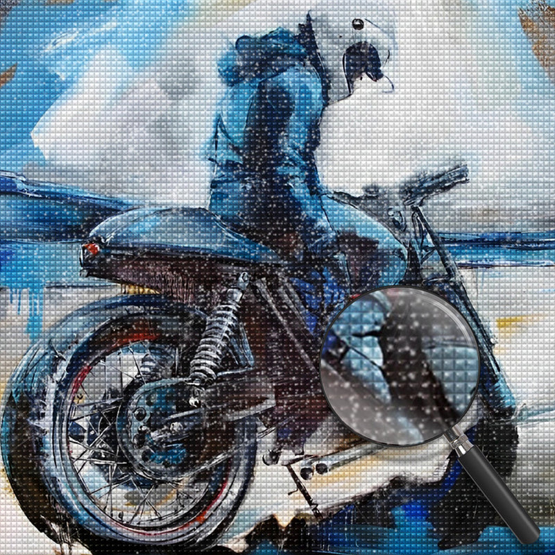 Motorradrennfahrer Diamond Painting