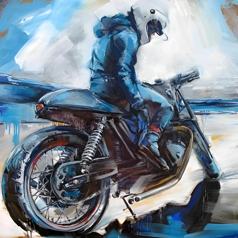 Motorradrennfahrer Diamond Painting