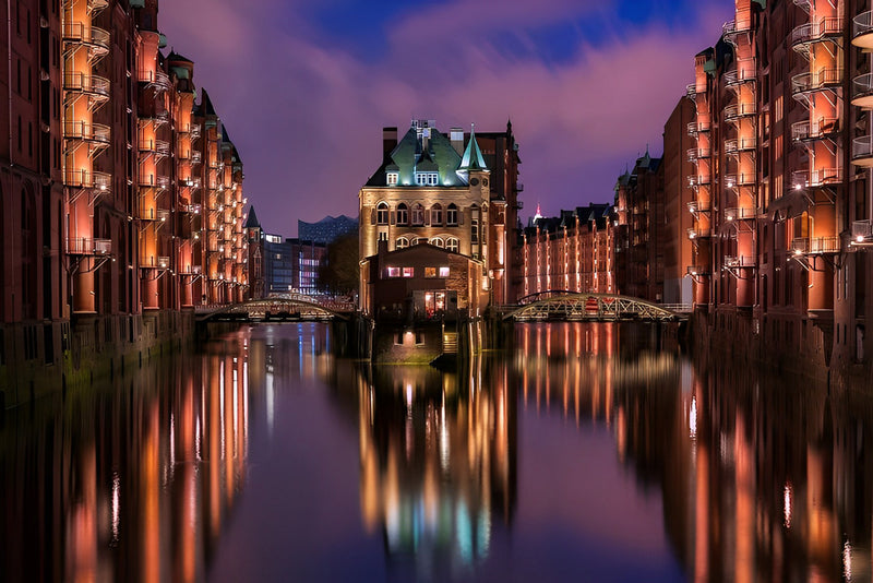 Nachtansicht von Hamburg, Deutschland Diamond Painting