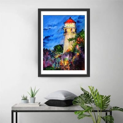 Nächtlicher Leuchtturm Diamond Painting