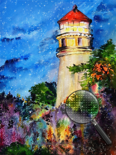 Nächtlicher Leuchtturm Diamond Painting