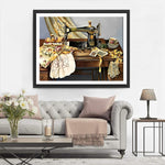 Nähmaschine an der Wand Diamond Painting