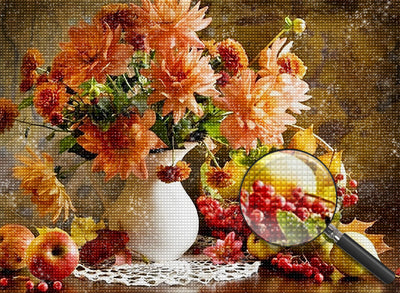 Orange Blumenstrauß im Herbst Diamond Painting