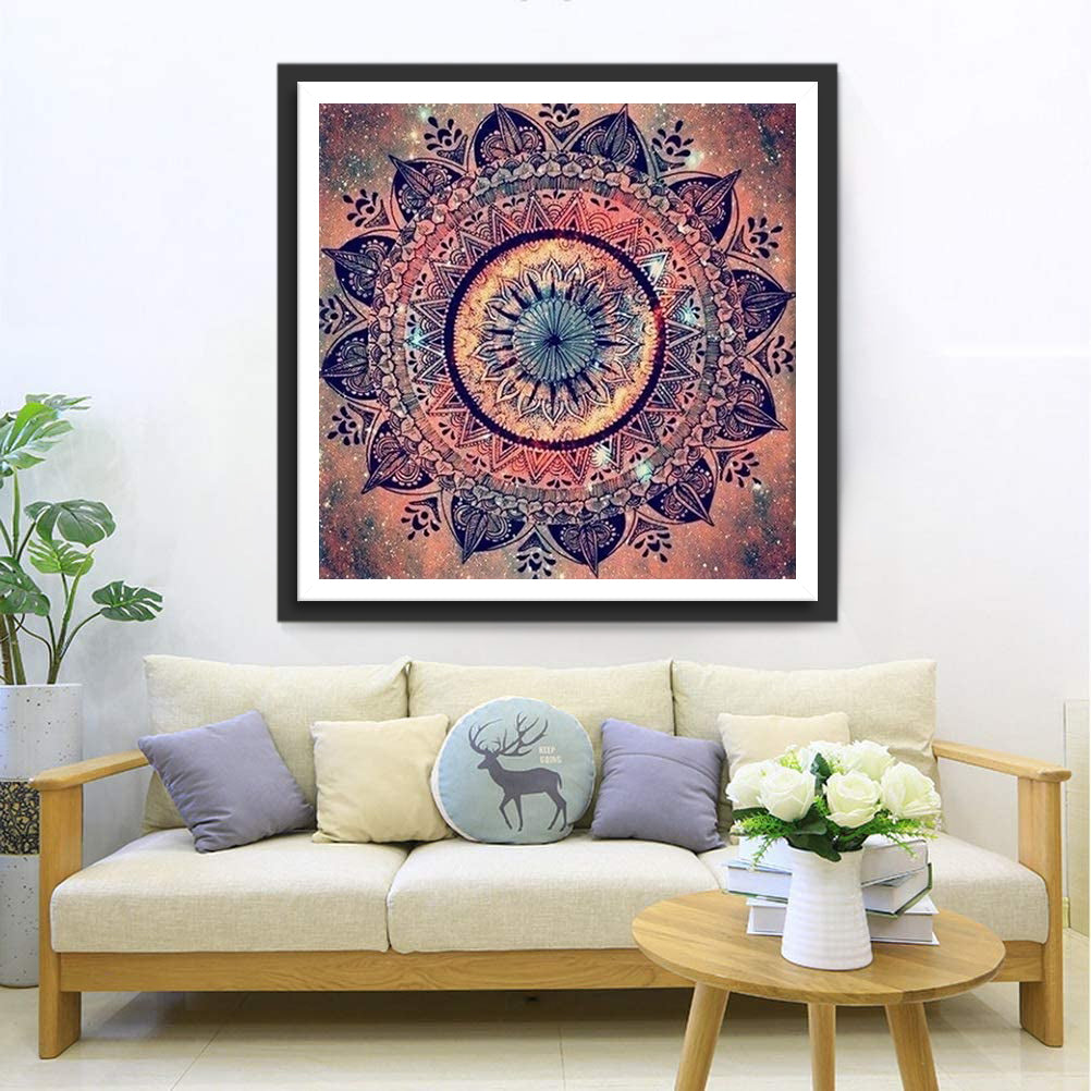 Orange Mandala Diamond Painting