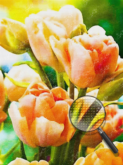 Orangefarbene Tulpen Diamond Painting