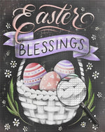 Ostereier im weißen Korb Diamond Painting