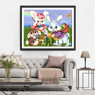 Ostereier und Osterhasen Diamond Painting