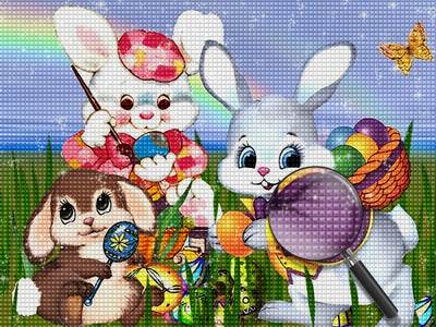 Ostereier und Osterhasen Diamond Painting