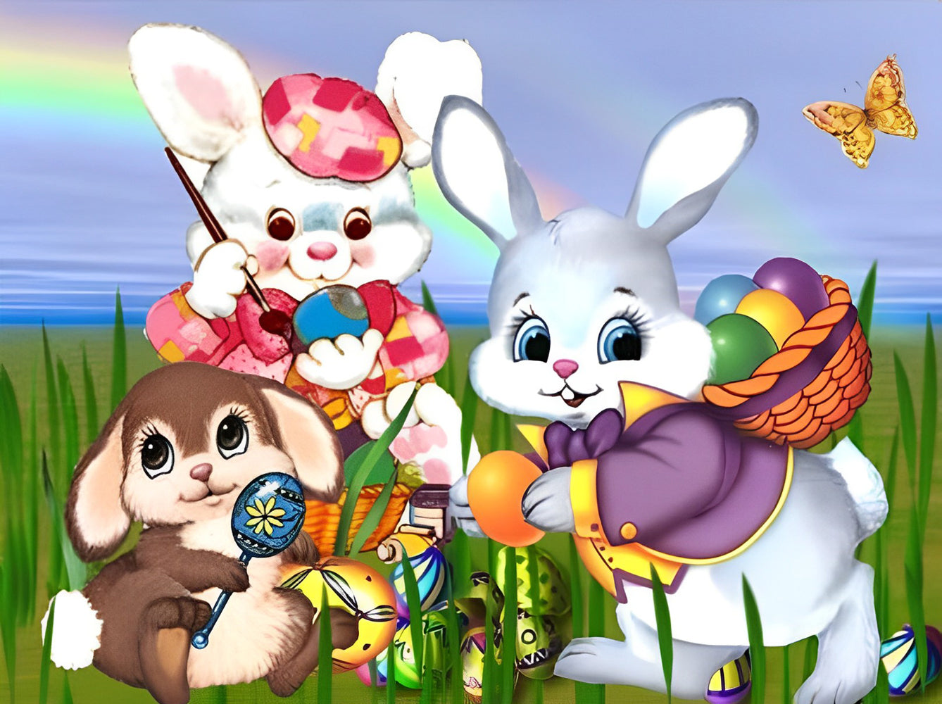 Ostereier und Osterhasen Diamond Painting