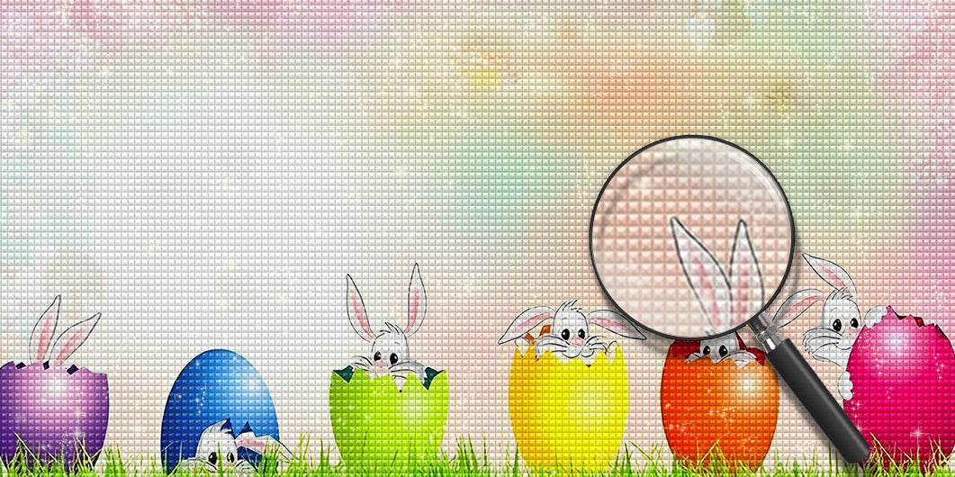 Osterhasen in den Eiern Diamond Painting