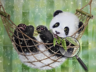 Panda im Schlafnetz Diamond Painting