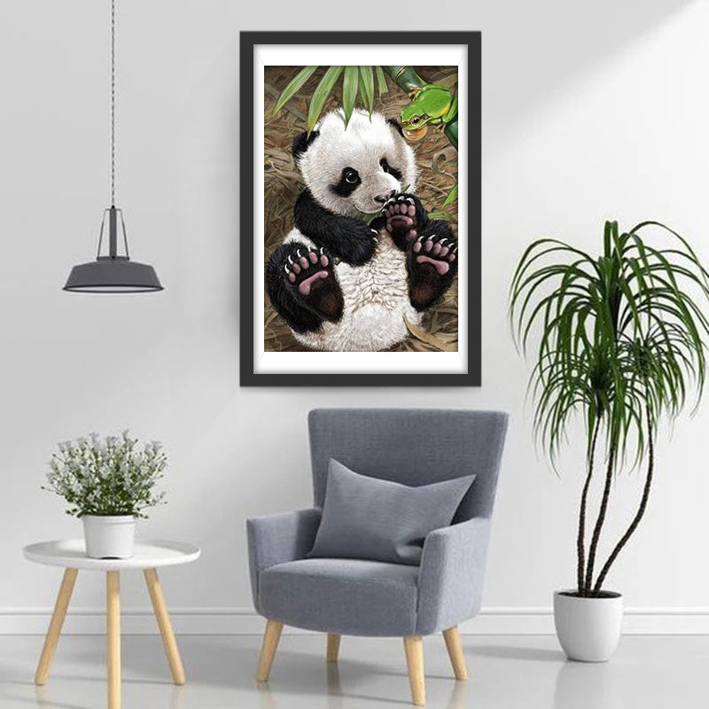 Panda und Frosch Diamond Painting
