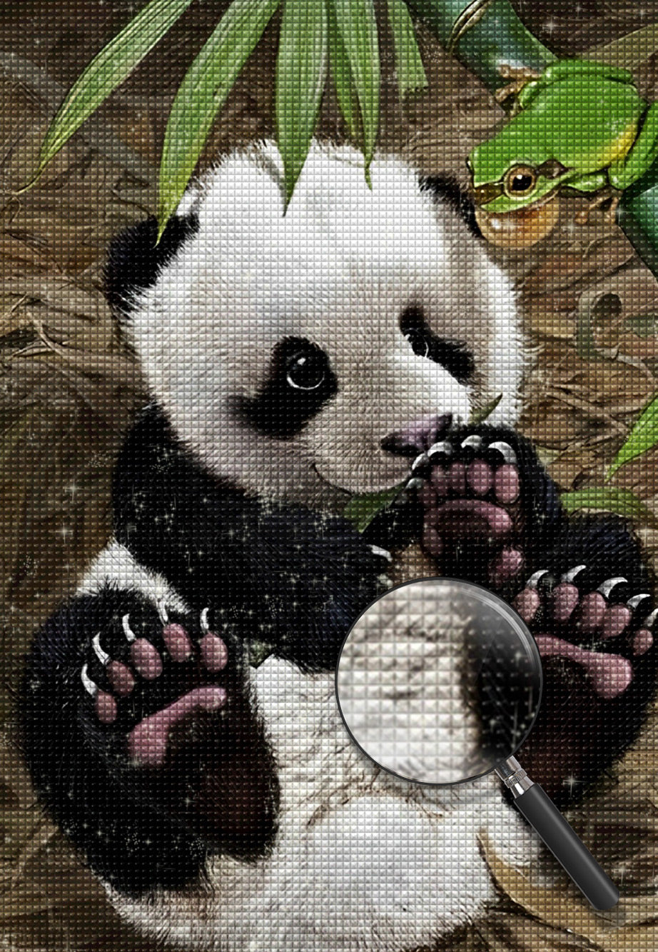 Panda und Frosch Diamond Painting