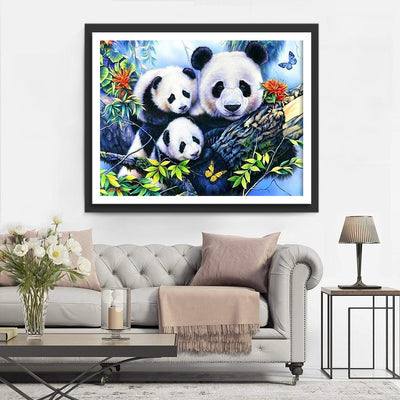 Pandas auf einem Baum Diamond Painting