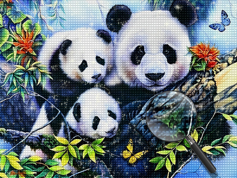 Pandas auf einem Baum Diamond Painting