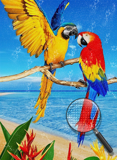 Papageien am Meer Diamond Painting