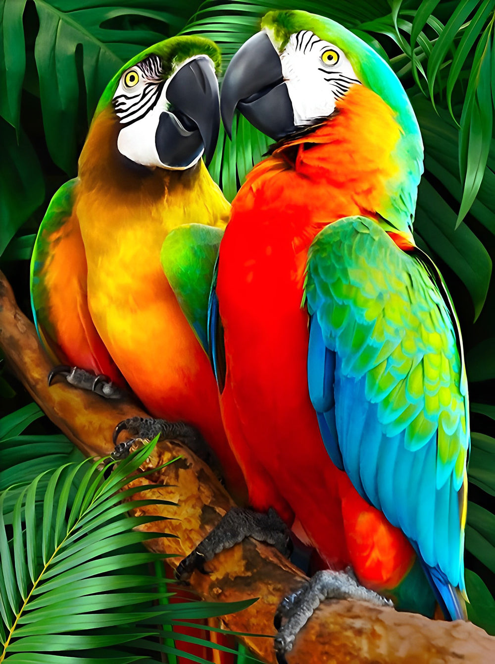 Papageien auf einem Baum Diamond Painting