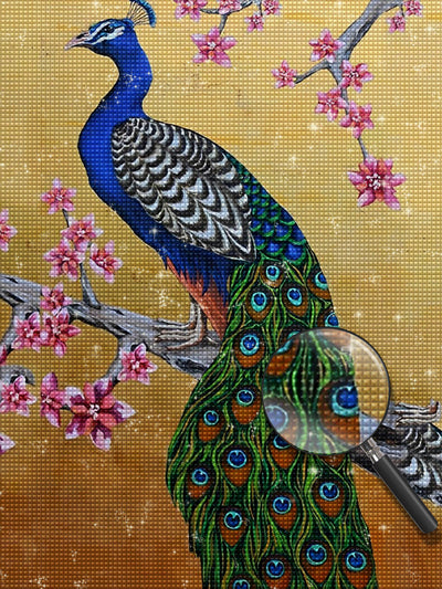 Pfau auf dem Zweig Diamond Painting