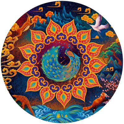 Pfau Wolken Mandala Diamond Painting