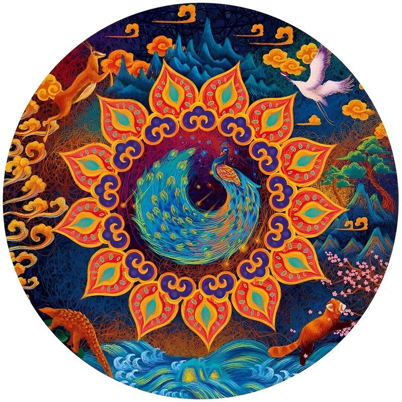 Pfau Wolken Mandala Diamond Painting