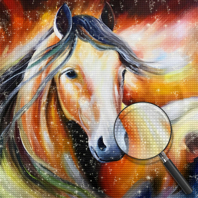 Pferd mit grauer Mähne Diamond Painting