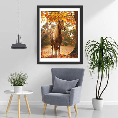 Pferd unter dem Ahornbaum Diamond Painting