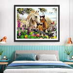 Pferde Blüten Diamond Painting