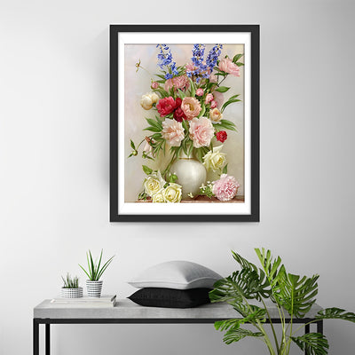 Pfingstrosen und Rosen Diamond Painting