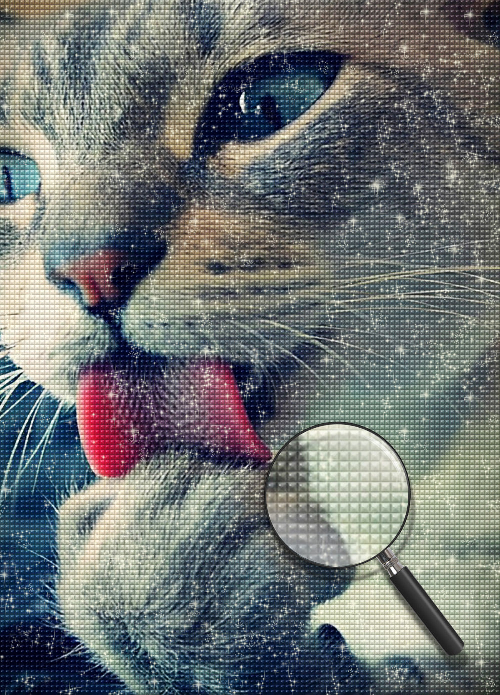 Pfote leckende Katze Diamond Painting