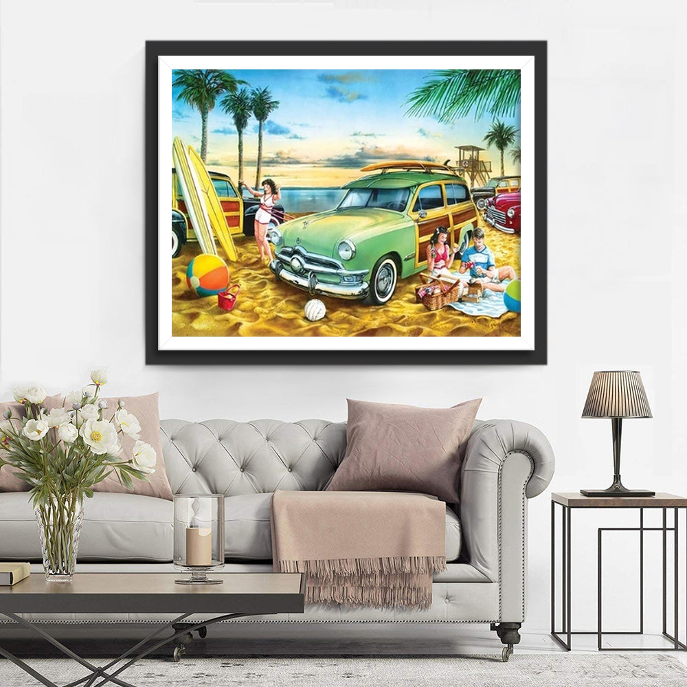 Picknick am Strand Diamond Painting