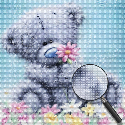 Plüschbär mit Blumen Diamond Painting