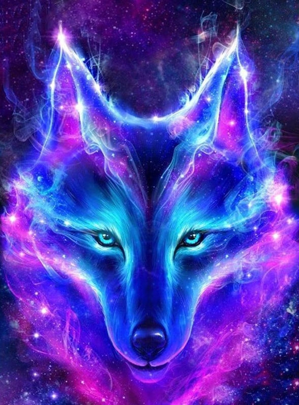 Polarlicht Wolf Diamond Painting