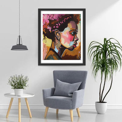 Profil der afrikanischen Frau Diamond Painting