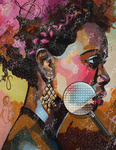 Profil der afrikanischen Frau Diamond Painting