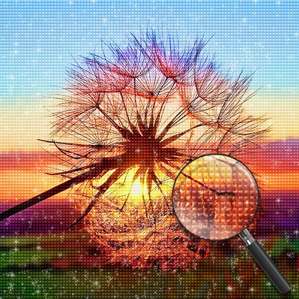 Pusteblume Sonnenuntergang Diamond Painting