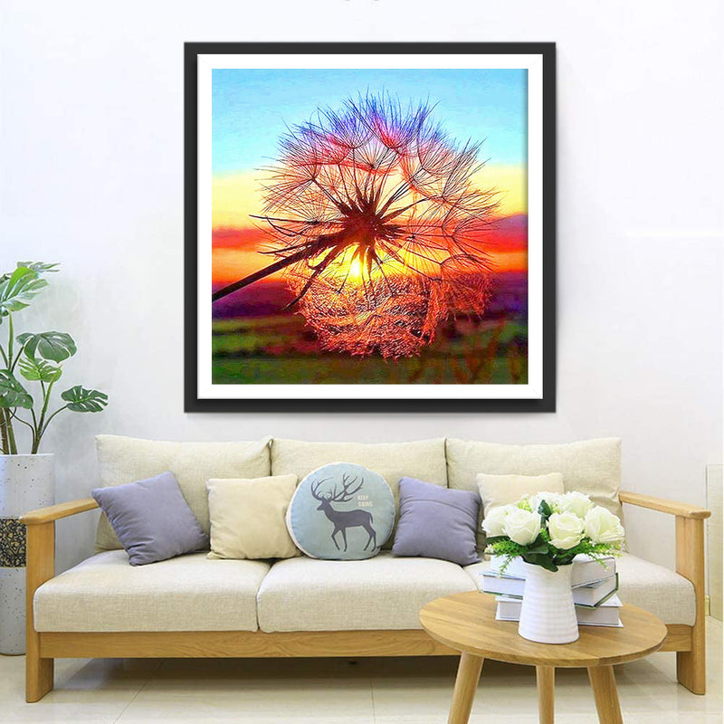 Pusteblume Sonnenuntergang Diamond Painting