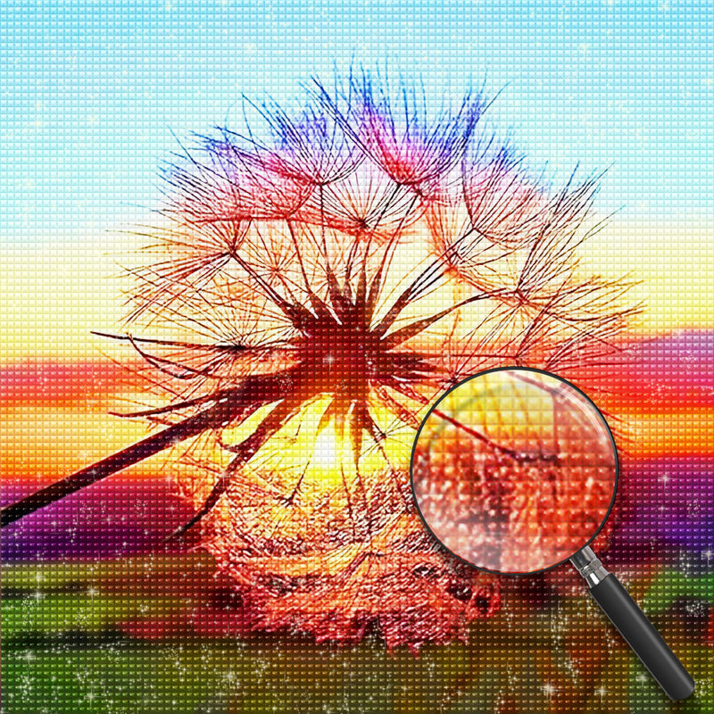 Pusteblume Sonnenuntergang Diamond Painting