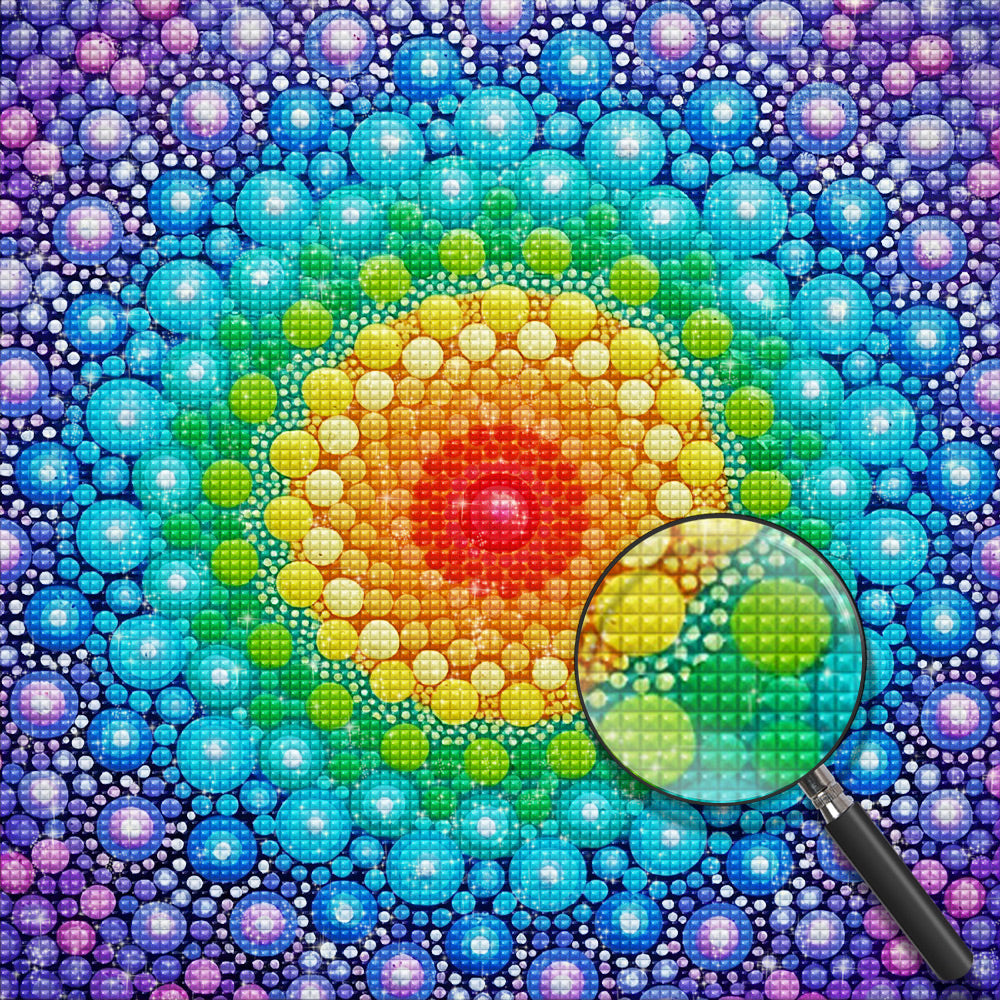 Regenbogen-Mandala Diamond Painting