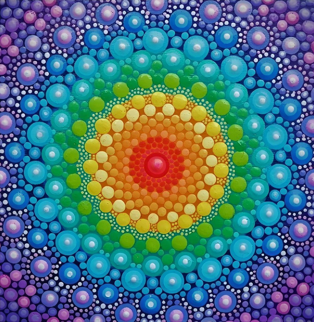 Regenbogen-Mandala Diamond Painting