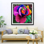 Regenbogen-Rose Diamond Painting