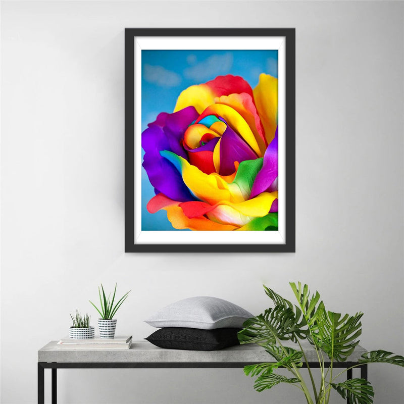 Regenbogen-Rose Diamond Painting