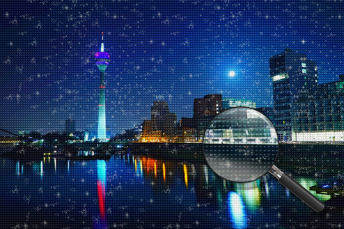 Rheinturm in der Nacht Diamond Painting
