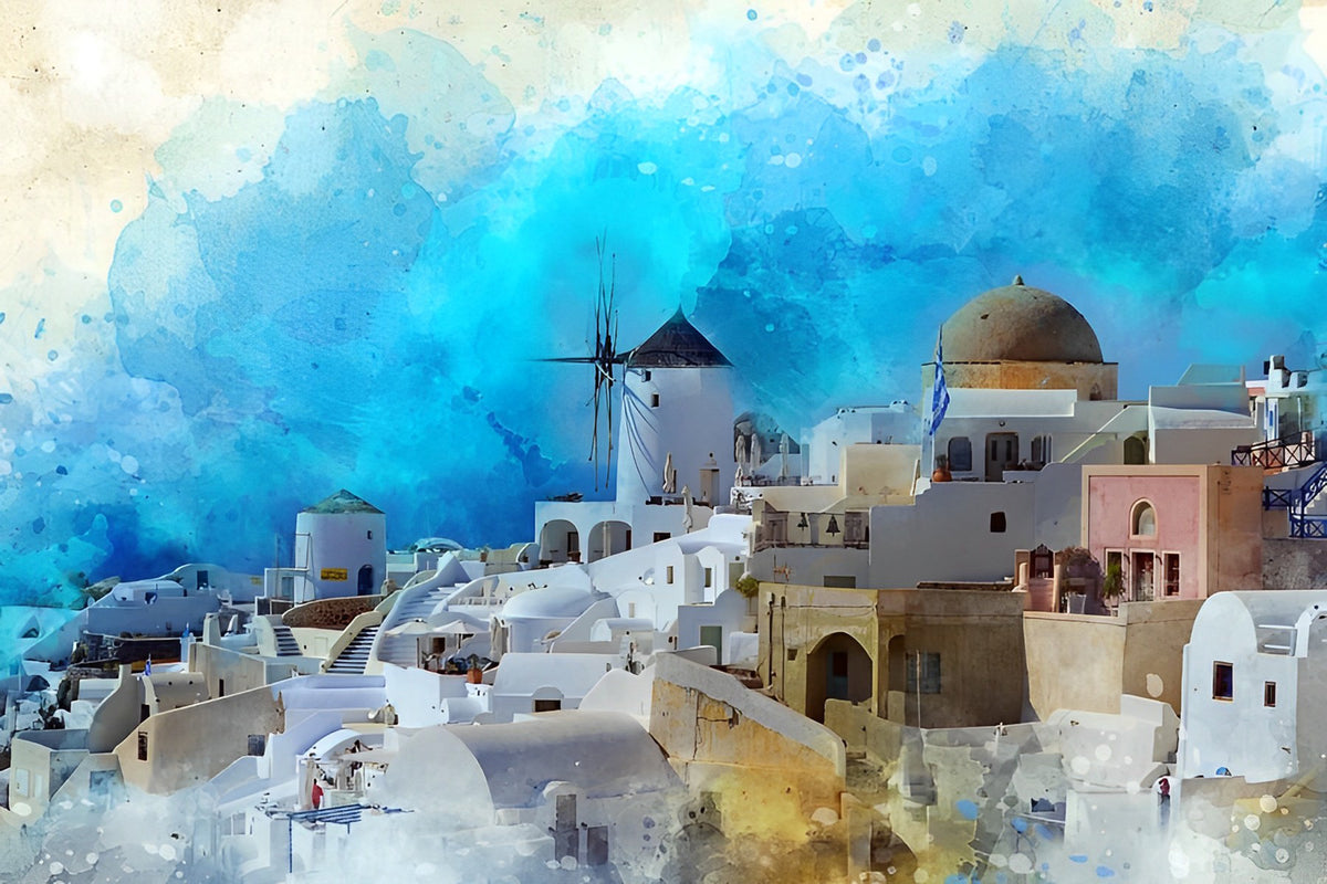 Romantisches Santorini Diamond Painting