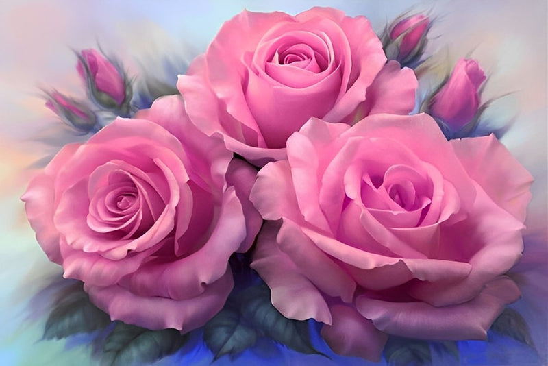 Rosa Blumen Diamond Painting