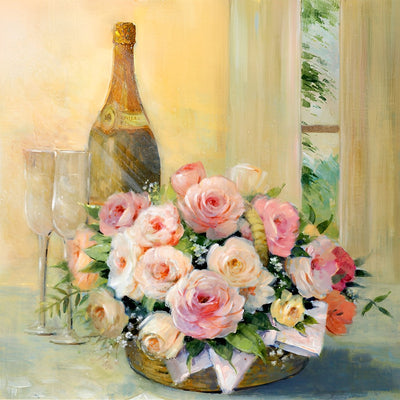 Rosa Blumen und Wein Diamond Painting