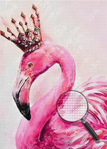 Rosa Flamingo mit Krone Diamond Painting